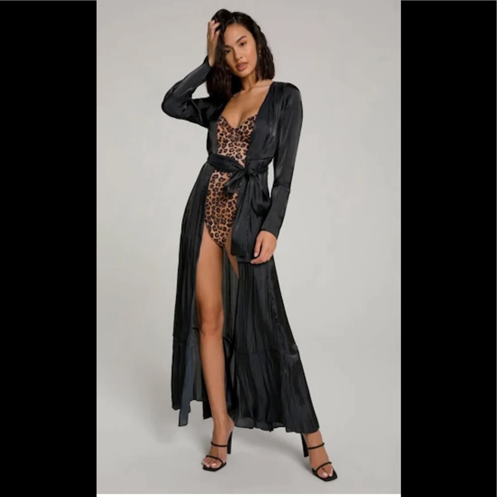 NWT Good American After Dip swim robe coverup  size 5 [2XL] black
